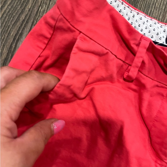 Nautica Shorts Mid Rise Flat Front  Cotton Blend Stretch Chino Khaki Red Size 2 - Picture 2 of 7
